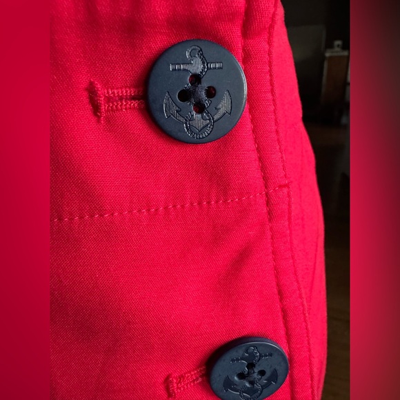 Lauren Ralph Lauren Red Slit Button Skirt - Picture 5 of 12